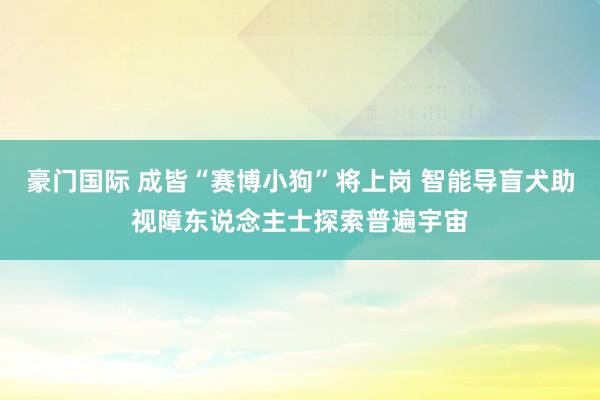 豪门国际 成皆“赛博小狗”将上岗 智能导盲犬助视障东说念主士探索普遍宇宙