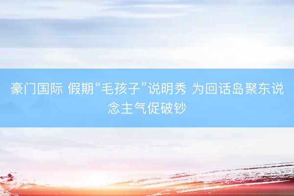 豪门国际 假期“毛孩子”说明秀 为回话岛聚东说念主气促破钞